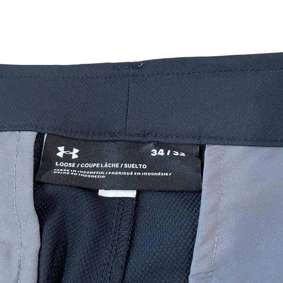 Under Armour Hybrid Pants Men's Size 34x32 Black Loose Fit Golf Casual - Picture 2 of 5